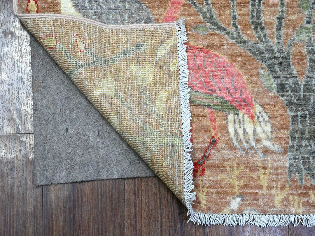 2'7" x 11'9" New Hand Knotted Brown Wool Runner Oriental Rug - MOA10289416