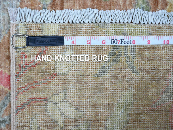 2'7" x 11'9" New Hand Knotted Brown Wool Runner Oriental Rug - MOA10289416