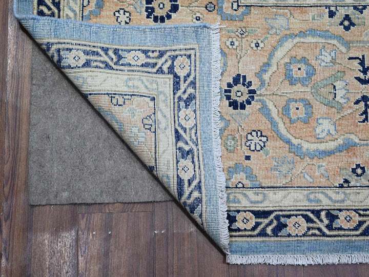 8'7" x 12'2" New Hand Knotted Blue Wool Rectangle Oriental Rug - MOA10289423