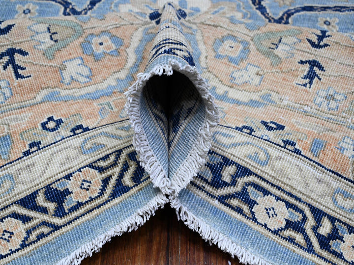 8'7" x 12'2" New Hand Knotted Blue Wool Rectangle Oriental Rug - MOA10289423