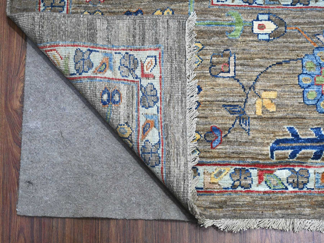 10'2" x 13'6" New Hand Knotted Grey Wool Rectangle Oriental Rug - MOA10289425