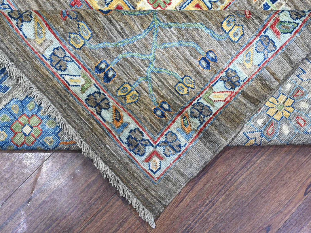 10'2" x 13'6" New Hand Knotted Grey Wool Rectangle Oriental Rug - MOA10289425