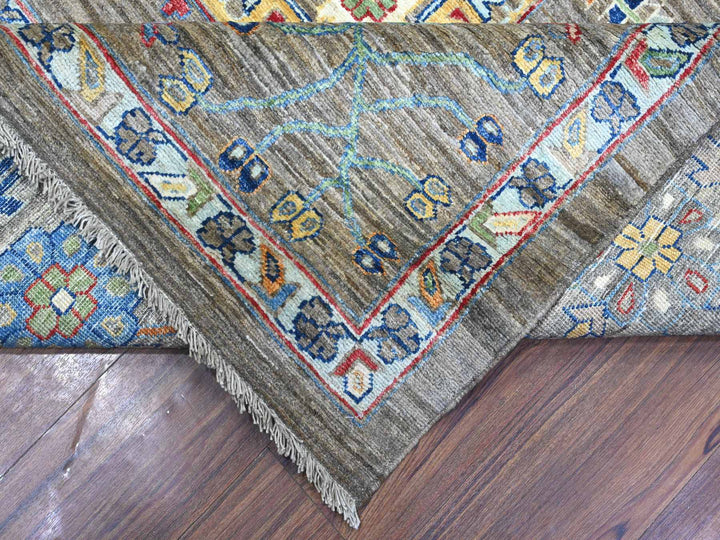 10'2" x 13'6" New Hand Knotted Grey Wool Rectangle Oriental Rug - MOA10289425