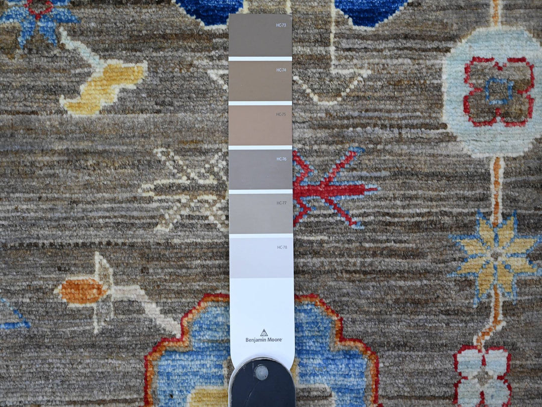 10'2" x 13'6" New Hand Knotted Grey Wool Rectangle Oriental Rug - MOA10289425