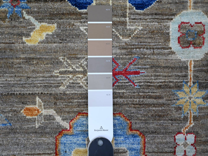 10'2" x 13'6" New Hand Knotted Grey Wool Rectangle Oriental Rug - MOA10289425