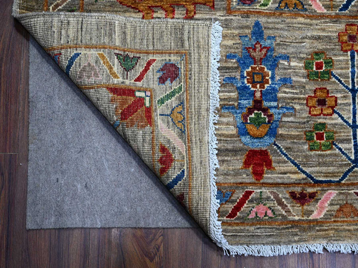 10'0" x 13'8" New Hand Knotted Grey Wool Rectangle Oriental Rug - MOA10289447