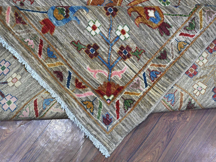 10'0" x 13'8" New Hand Knotted Grey Wool Rectangle Oriental Rug - MOA10289447