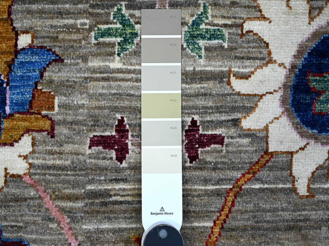 10'0" x 13'8" New Hand Knotted Grey Wool Rectangle Oriental Rug - MOA10289447