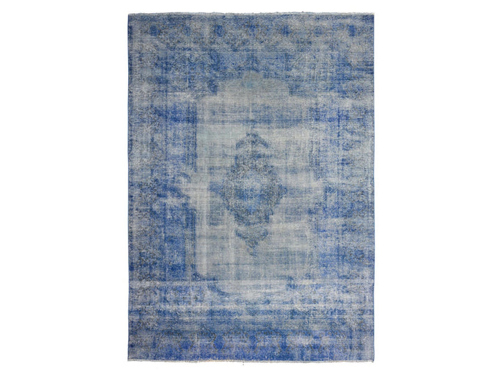 8'1" x 11'5" Vintage Hand Knotted Overdyed Wool Rectangle Oriental Rug - MOA10289448