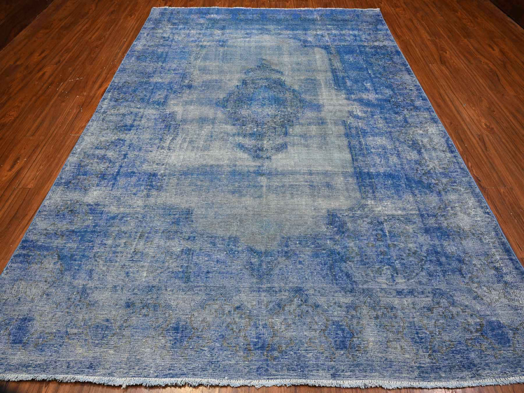 8'1" x 11'5" Vintage Hand Knotted Overdyed Wool Rectangle Oriental Rug - MOA10289448
