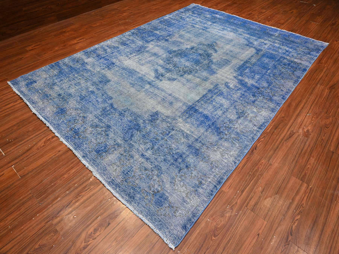 8'1" x 11'5" Vintage Hand Knotted Overdyed Wool Rectangle Oriental Rug - MOA10289448