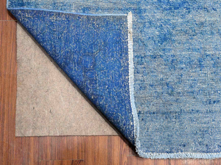 9'5" x 12'10" Vintage Hand Knotted Blue Wool Rectangle Oriental Rug - MOA10289451