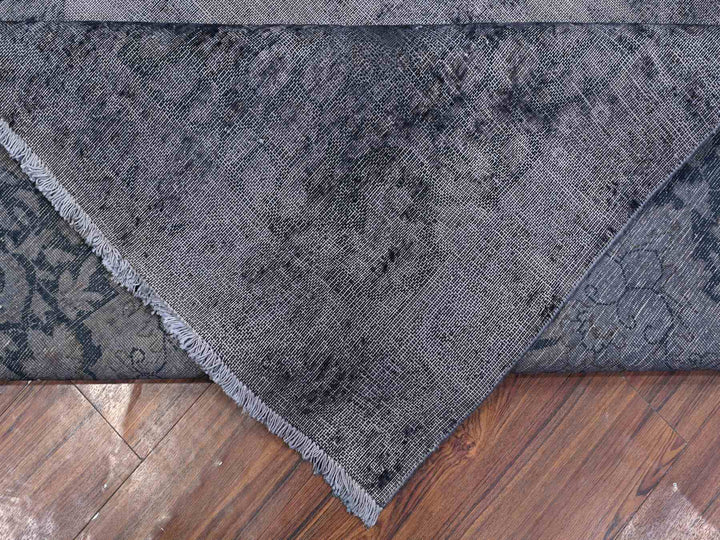 9'8" x 12'6" Vintage Hand Knotted Grey Wool Rectangle Oriental Rug - MOA10289452