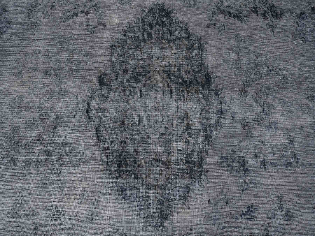 9'8" x 12'6" Vintage Hand Knotted Grey Wool Rectangle Oriental Rug - MOA10289452