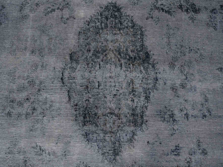 9'8" x 12'6" Vintage Hand Knotted Grey Wool Rectangle Oriental Rug - MOA10289452