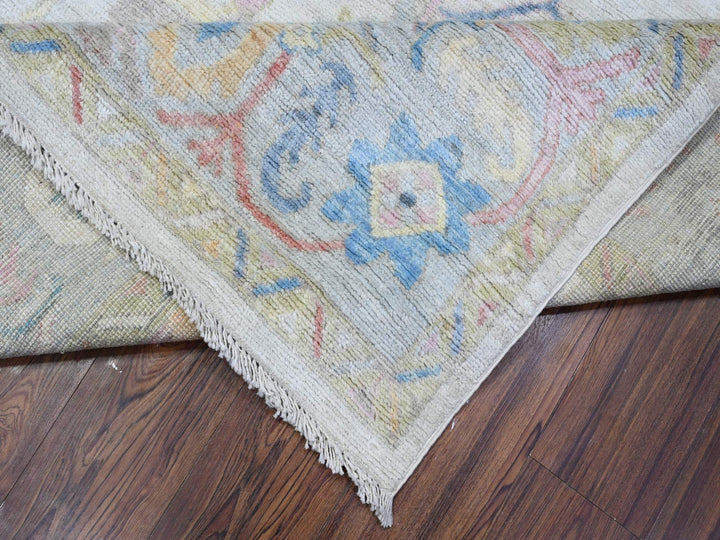 7'10" x 9'9" New Hand Knotted Grey Wool Rectangle Oriental Rug - MOA10289455