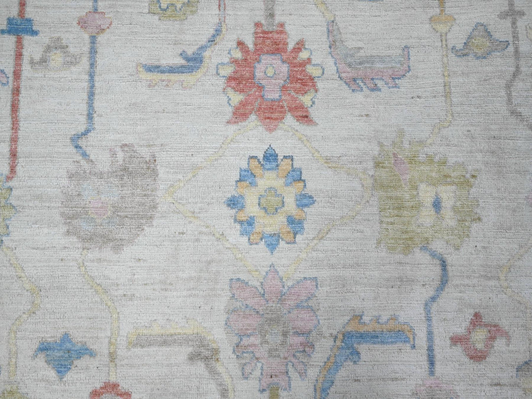 7'10" x 9'9" New Hand Knotted Grey Wool Rectangle Oriental Rug - MOA10289455