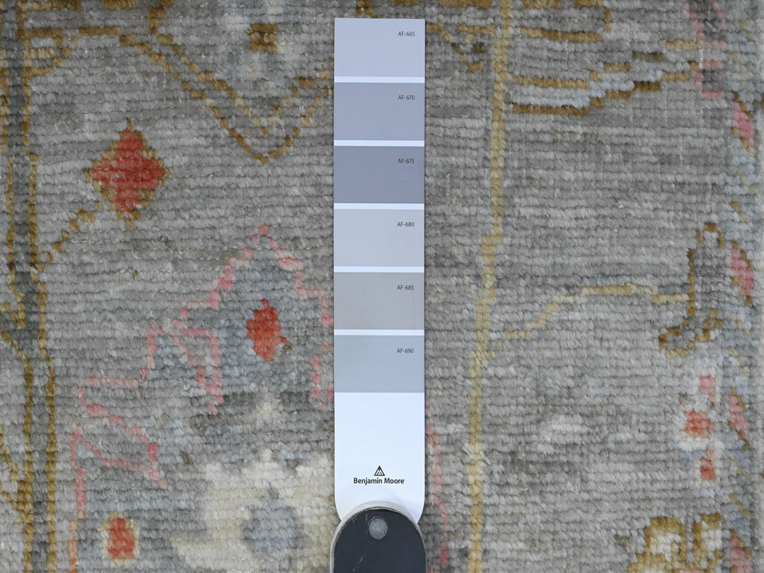 2'11" x 8'0" New Hand Knotted Grey Wool Runner Oriental Rug - MOA10289460