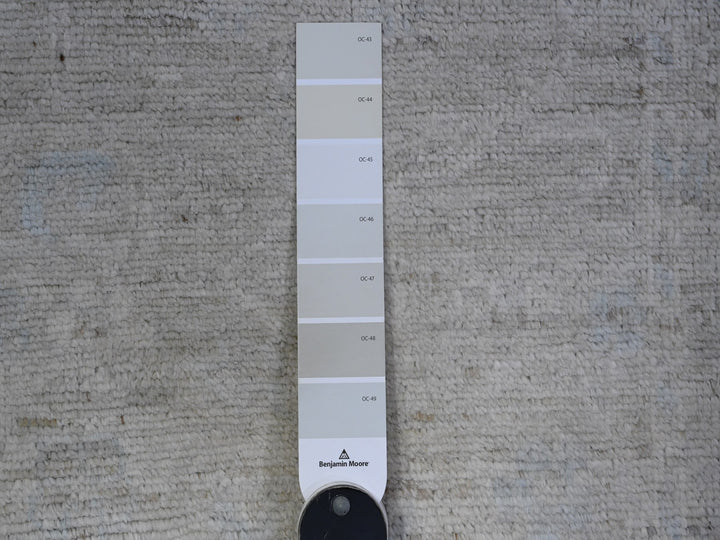2'8" x 12'2" New Hand Knotted Grey Wool Runner Oriental Rug - MOA10289463