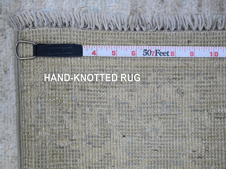 2'8" x 12'2" New Hand Knotted Grey Wool Runner Oriental Rug - MOA10289463