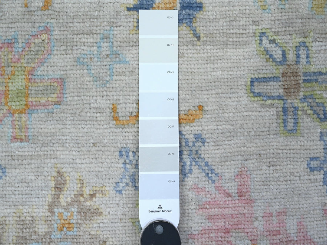2'10" x 12'0" New Hand Knotted Grey Wool Runner Oriental Rug - MOA10289466