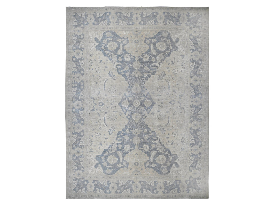 18'6" x 24'2" New Hand Knotted Ivory Wool Rectangle Oriental Rug - MOA10289478