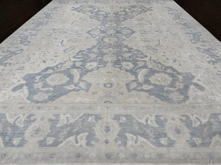 18'6" x 24'2" New Hand Knotted Ivory Wool Rectangle Oriental Rug - MOA10289478