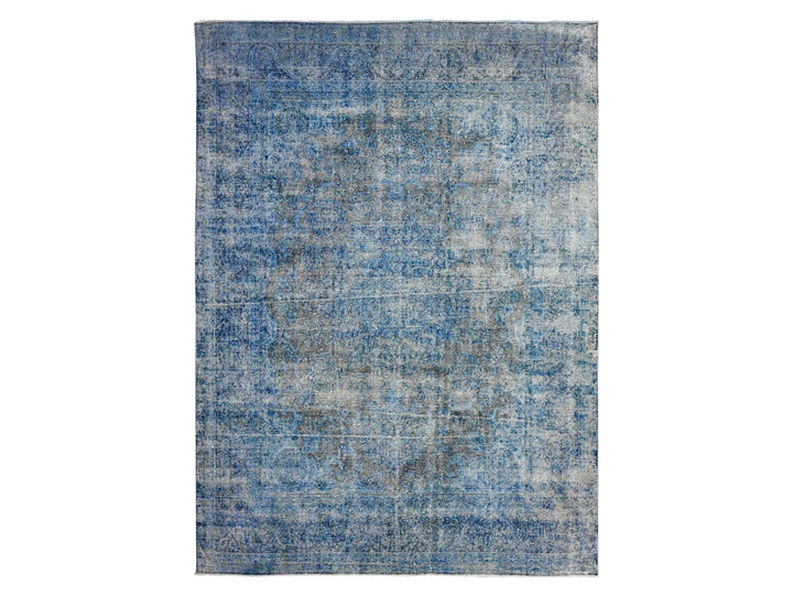 9'7" x 13'1" Vintage Hand Knotted Overdyed Wool Rectangle Oriental Rug - MOA10289479