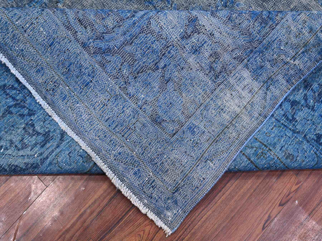 9'7" x 13'1" Vintage Hand Knotted Overdyed Wool Rectangle Oriental Rug - MOA10289479