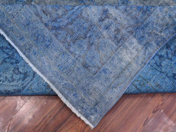 9'7" x 13'1" Vintage Hand Knotted Overdyed Wool Rectangle Oriental Rug - MOA10289479