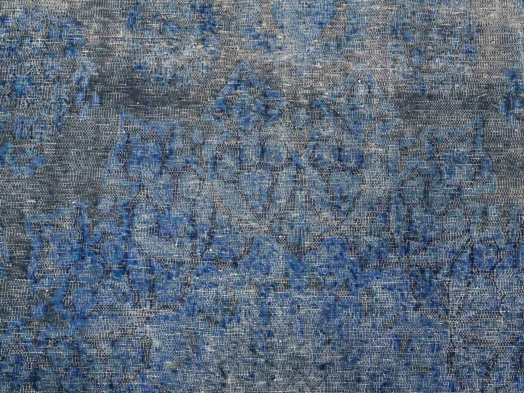 9'7" x 13'1" Vintage Hand Knotted Overdyed Wool Rectangle Oriental Rug - MOA10289479