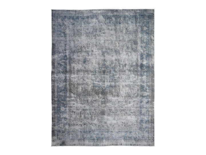 9'11" x 13'0" Vintage Hand Knotted Overdyed Wool Rectangle Oriental Rug - MOA10289480