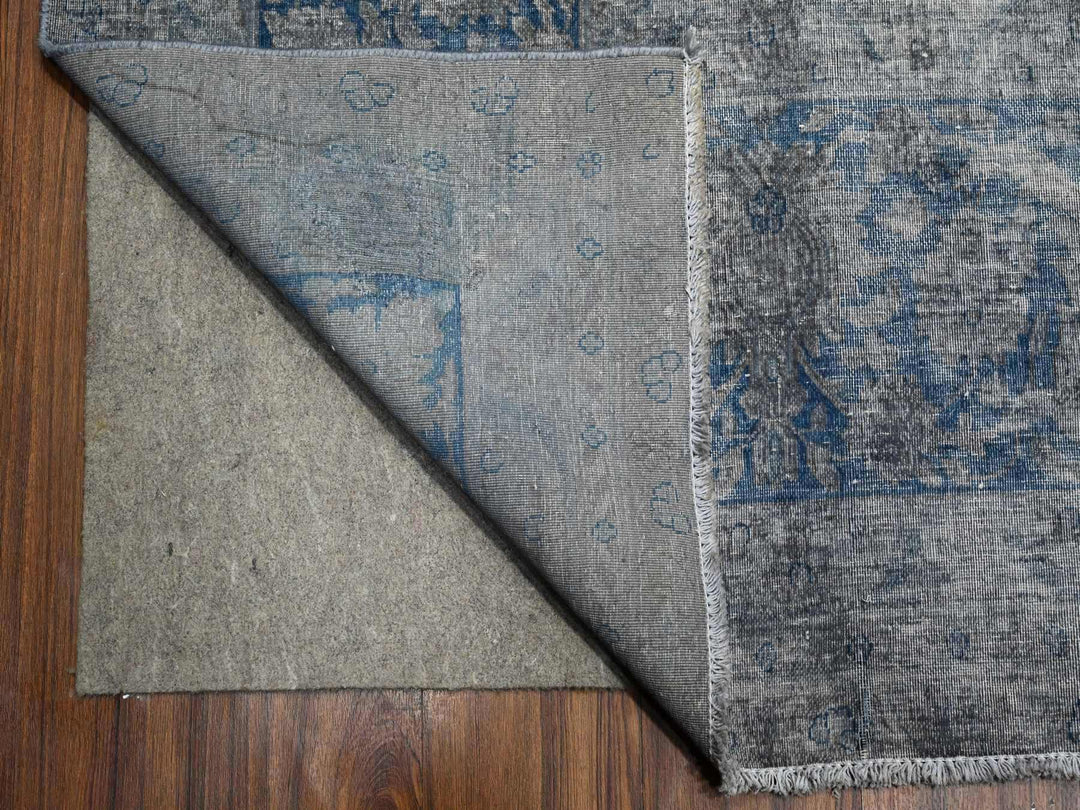 9'11" x 13'0" Vintage Hand Knotted Overdyed Wool Rectangle Oriental Rug - MOA10289480
