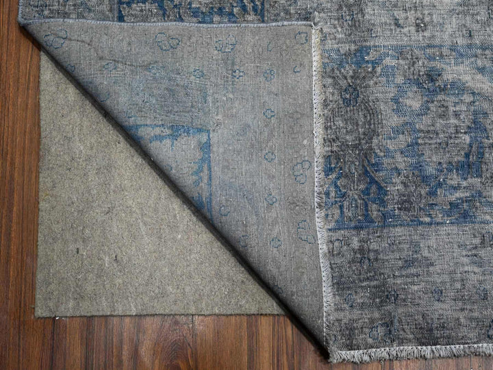 9'11" x 13'0" Vintage Hand Knotted Overdyed Wool Rectangle Oriental Rug - MOA10289480