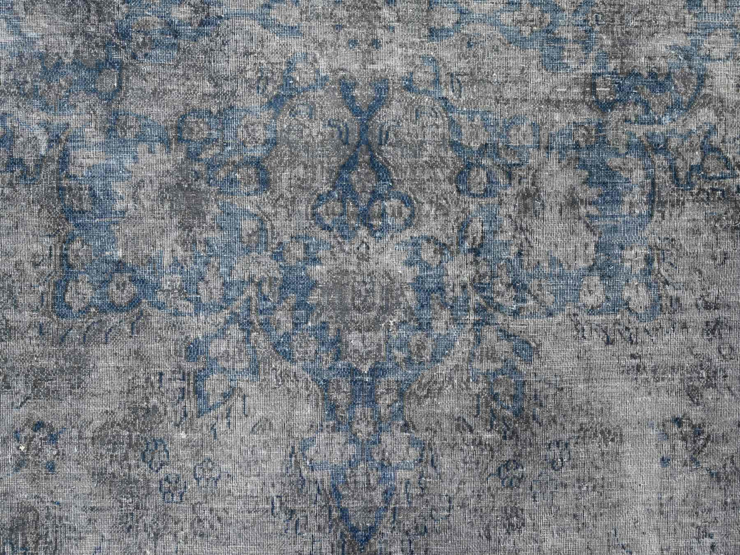9'11" x 13'0" Vintage Hand Knotted Overdyed Wool Rectangle Oriental Rug - MOA10289480