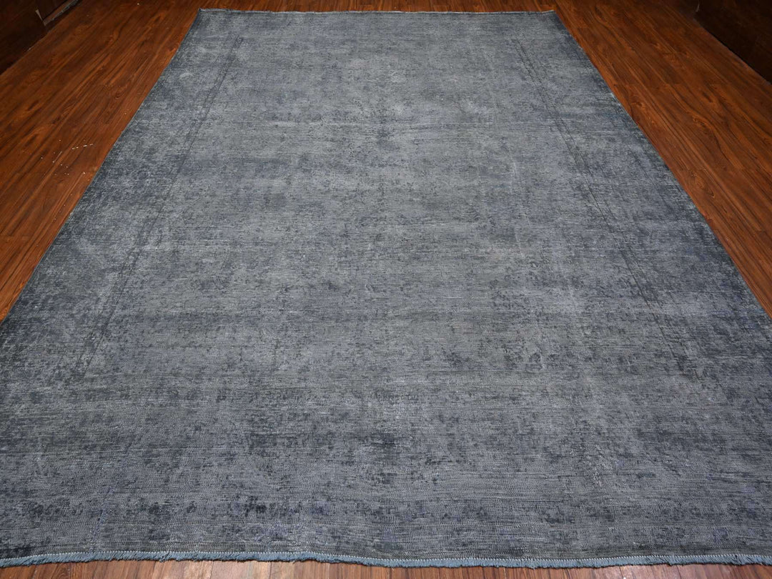 9'6" x 12'5" Vintage Hand Knotted Overdyed Wool Rectangle Oriental Rug - MOA10289481