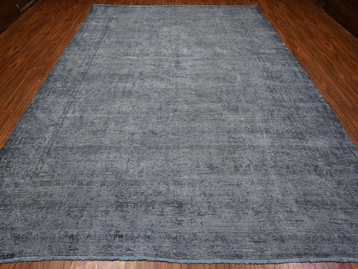 9'6" x 12'5" Vintage Hand Knotted Overdyed Wool Rectangle Oriental Rug - MOA10289481