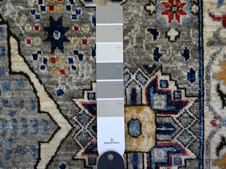 9'11" x 14'3" New Hand Knotted Grey Wool Rectangle Oriental Rug - MOA10289483