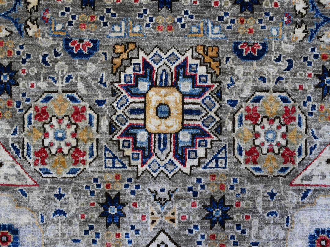 9'11" x 14'3" New Hand Knotted Grey Wool Rectangle Oriental Rug - MOA10289483