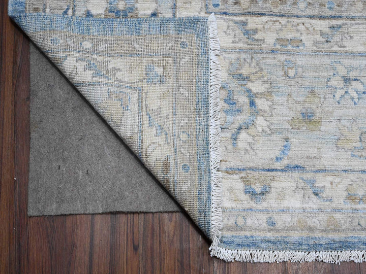 8'9" x 11'11" New Hand Knotted Blue Wool Rectangle Oriental Rug - MOA10289486