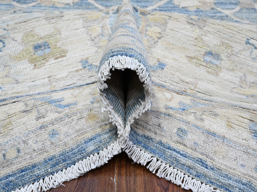 8'9" x 11'11" New Hand Knotted Blue Wool Rectangle Oriental Rug - MOA10289486