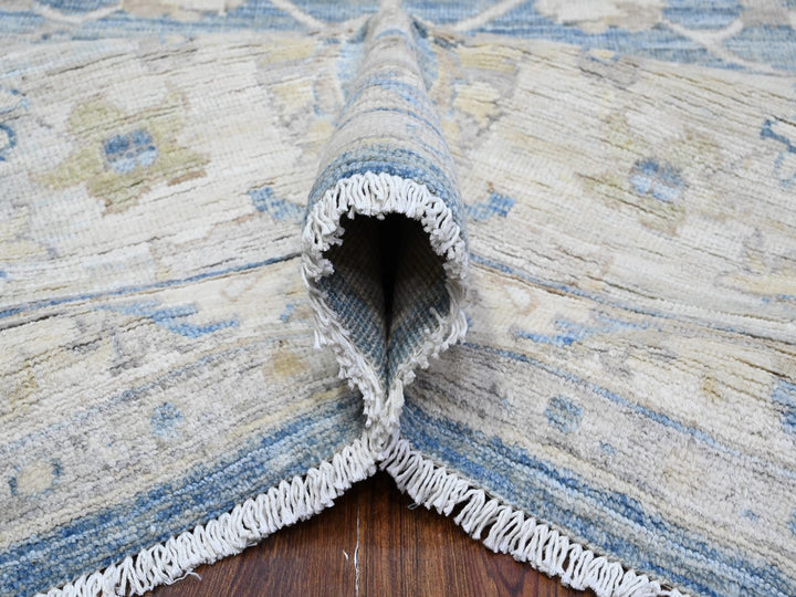 8'9" x 11'11" New Hand Knotted Blue Wool Rectangle Oriental Rug - MOA10289486