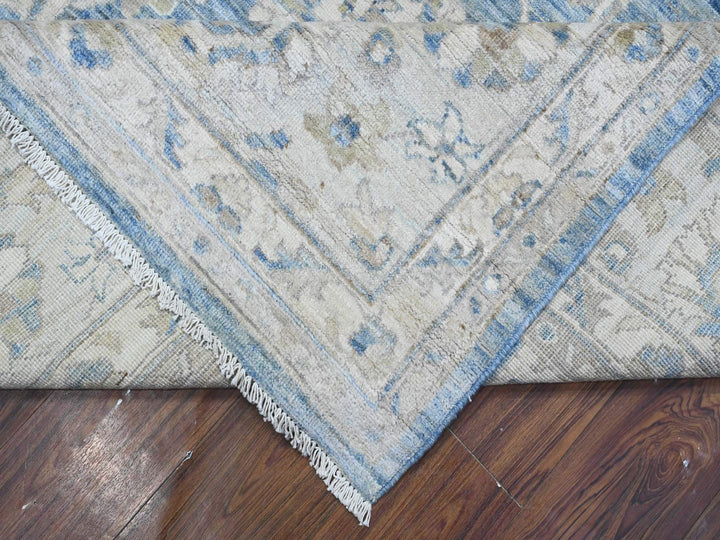 8'9" x 11'11" New Hand Knotted Blue Wool Rectangle Oriental Rug - MOA10289486