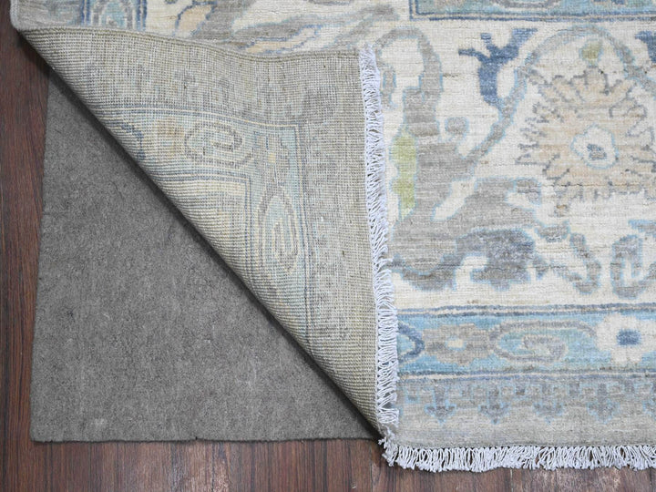 9'1" x 11'10" New Hand Knotted Grey Wool Rectangle Oriental Rug - MOA10289487