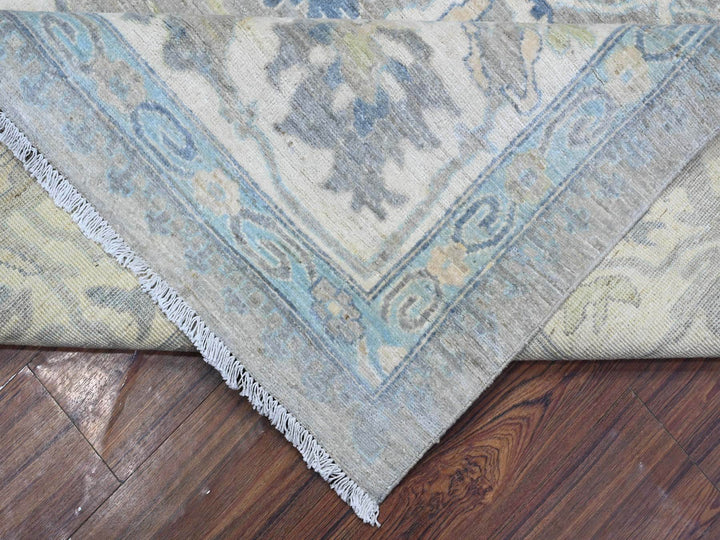 9'1" x 11'10" New Hand Knotted Grey Wool Rectangle Oriental Rug - MOA10289487