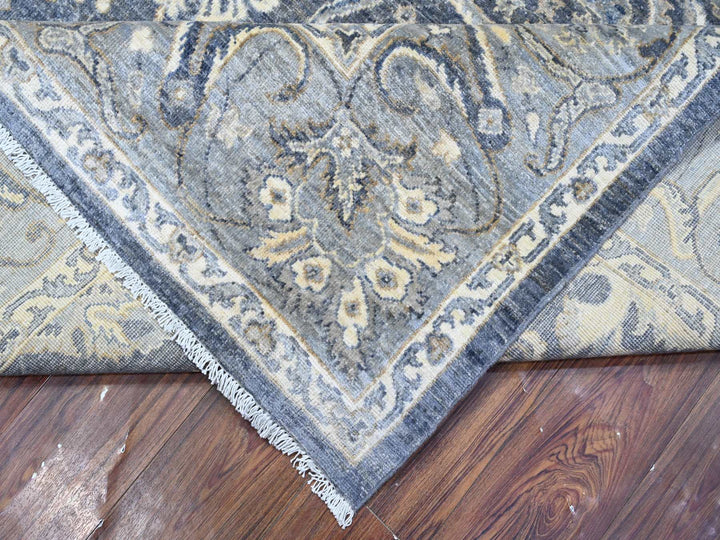 8'0" x 9'9" New Hand Knotted Grey Wool Rectangle Oriental Rug - MOA10289489