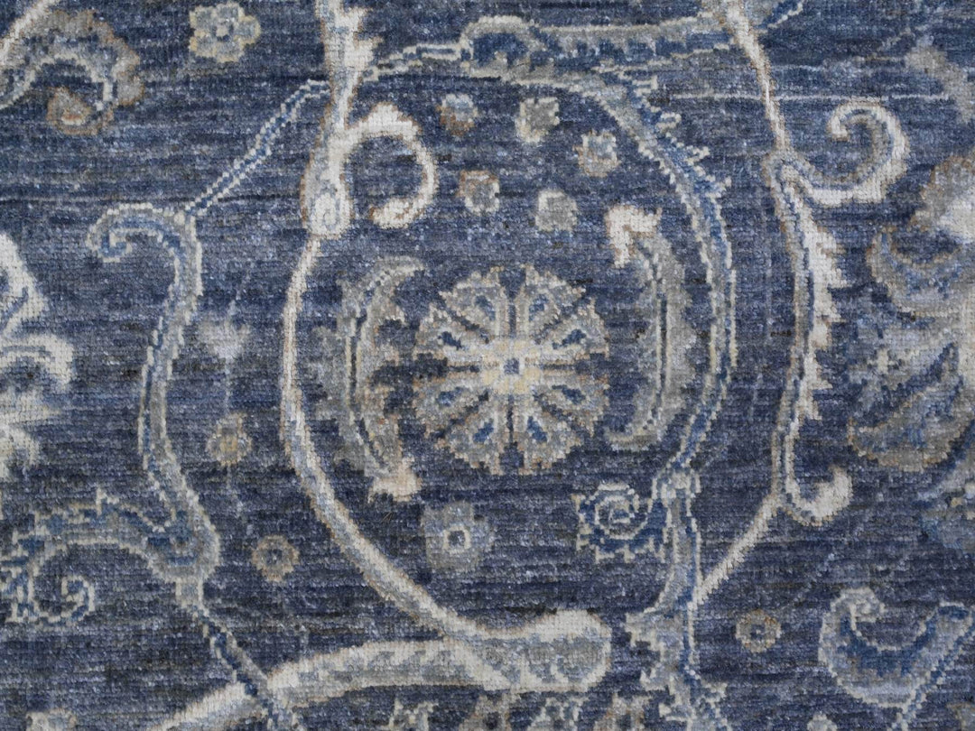 8'0" x 9'9" New Hand Knotted Grey Wool Rectangle Oriental Rug - MOA10289489