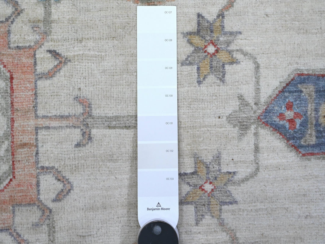 9'10" x 13'10" New Hand Knotted Ivory Wool Rectangle Oriental Rug - MOA10289492