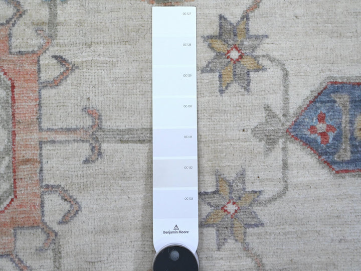9'10" x 13'10" New Hand Knotted Ivory Wool Rectangle Oriental Rug - MOA10289492