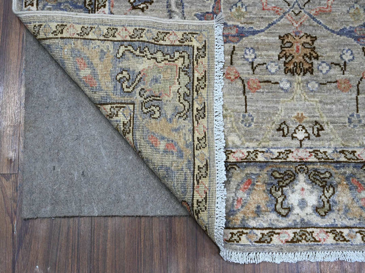 3'11" x 12'0" New Hand Knotted Grey Wool Runner Oriental Rug - MOA10289494